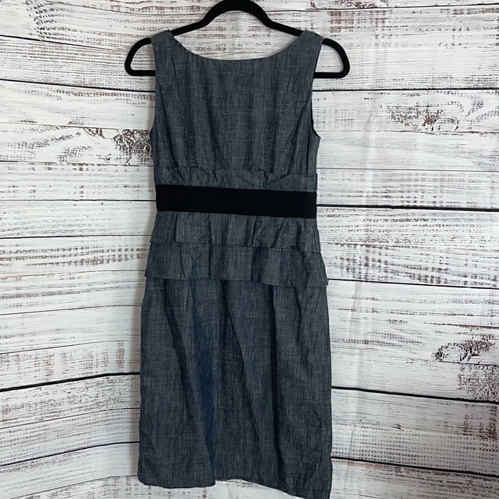 Phoebe couture Dress Womens size 2 sheath mini cotton Y2K Dark denim front Zip‎ - Picture 4 of 9